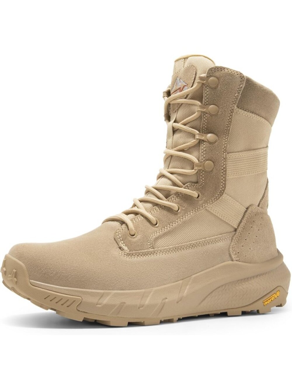 Men's Sand Leather Military Tactical Leather Work Motorcycle Combat Boots